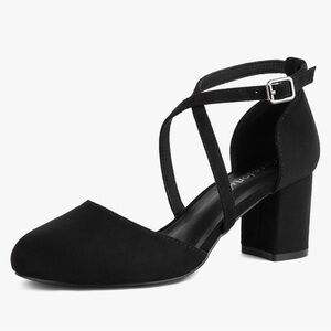 66. Greatonu • nwt Black Strappy Bloc Heels